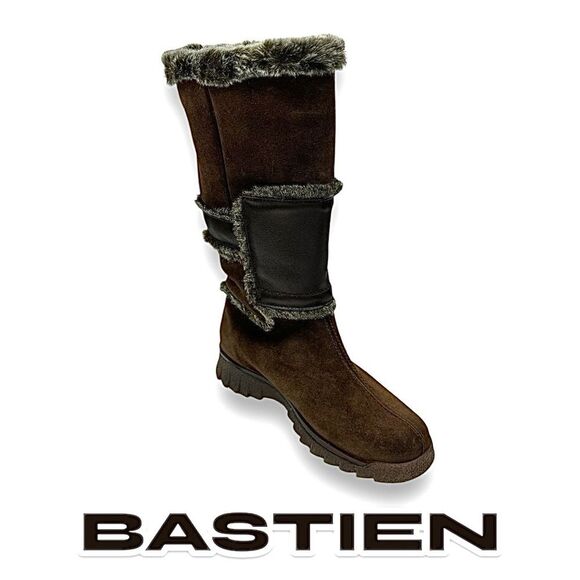 Bastien Waterproof  Women’s Brown  Leather Size 7.5 M Gum Sole Winter Boots - Picture 1 of 9